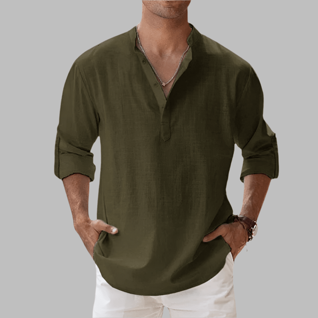 Men's Linen Shirt — Breathable Relaxed Summer Fit