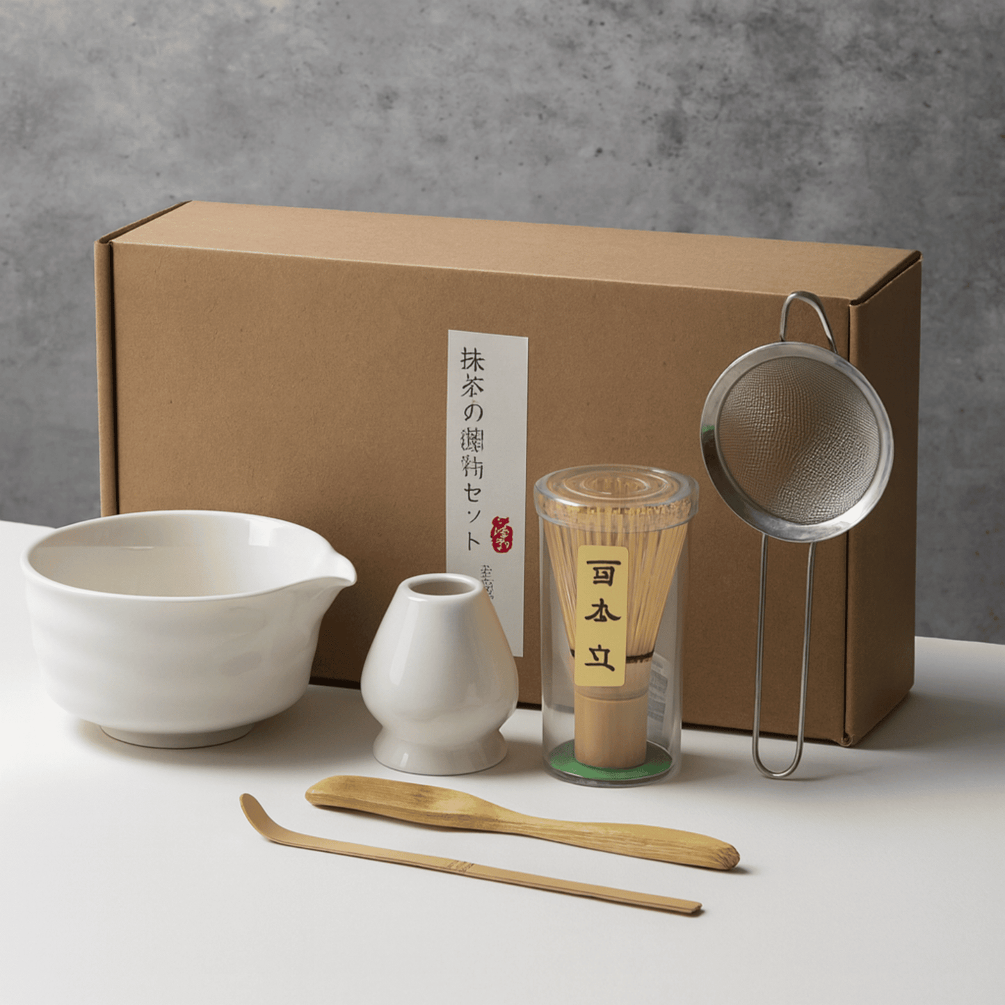 Japanese Matcha Tea Set — 6-Piece Bowl, Whisk & Scoop