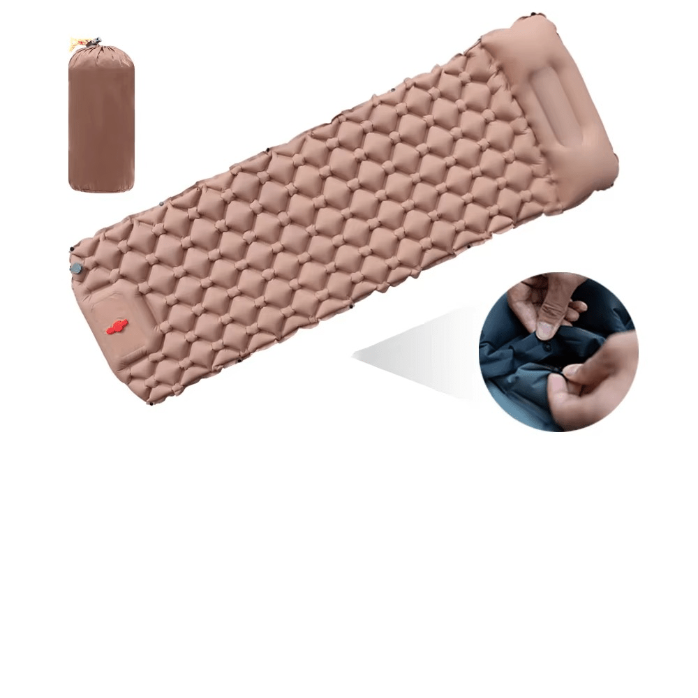 Self-Inflating Camping Pad With Built-In Pillow