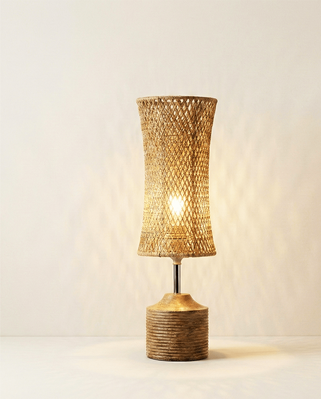 Paolo Table Lamp — Natural Woven Fiber Shade