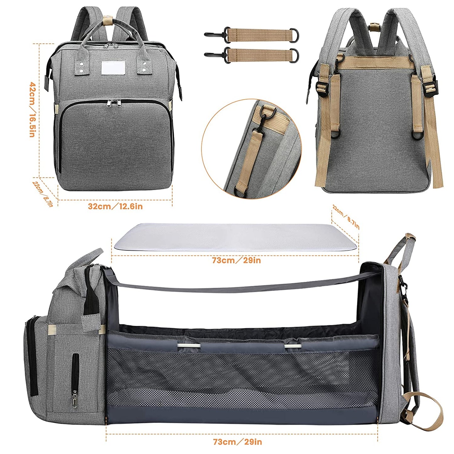 2-in-1 Diaper Bag With Foldable Changing Pad