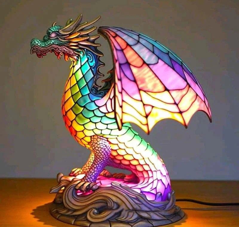 Stained Glass Animal Lamp — Artistic Decor
