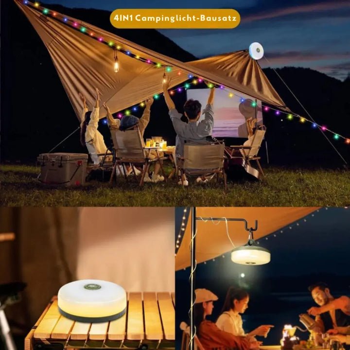 4-in-1 LED Lantern — Torch, RGB Light & Power Bank