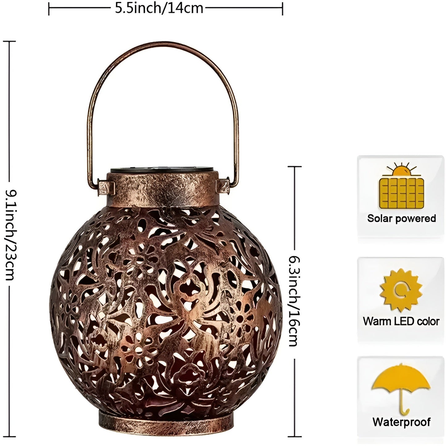 Vintage Solar Garden Lamp — Elegant Weatherproof Light