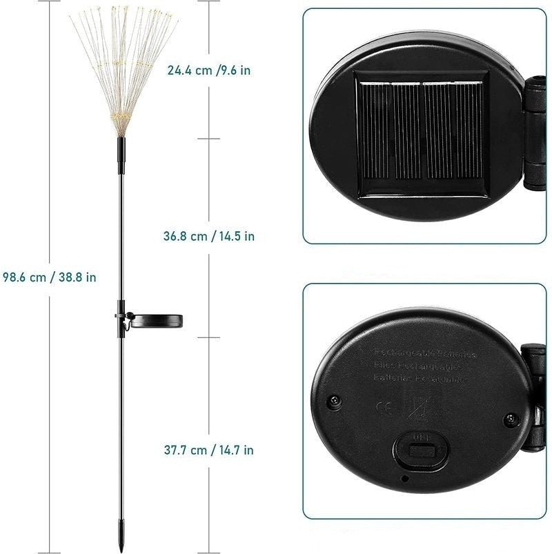 Solar Firework Garden Light — Waterproof 120-LED Display