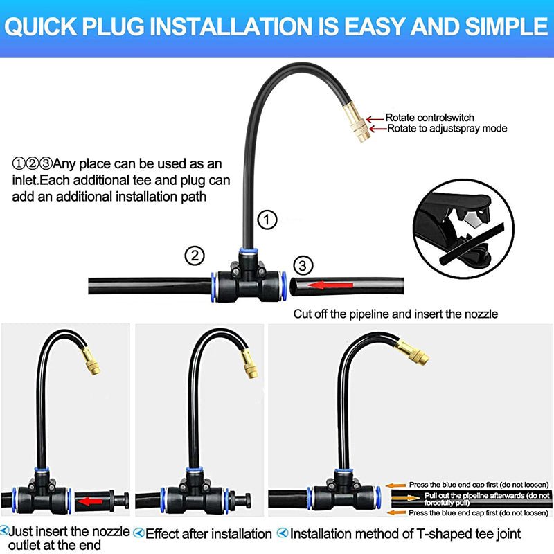 Drip Irrigation Kit — 360° Adjustable Garden Nozzles