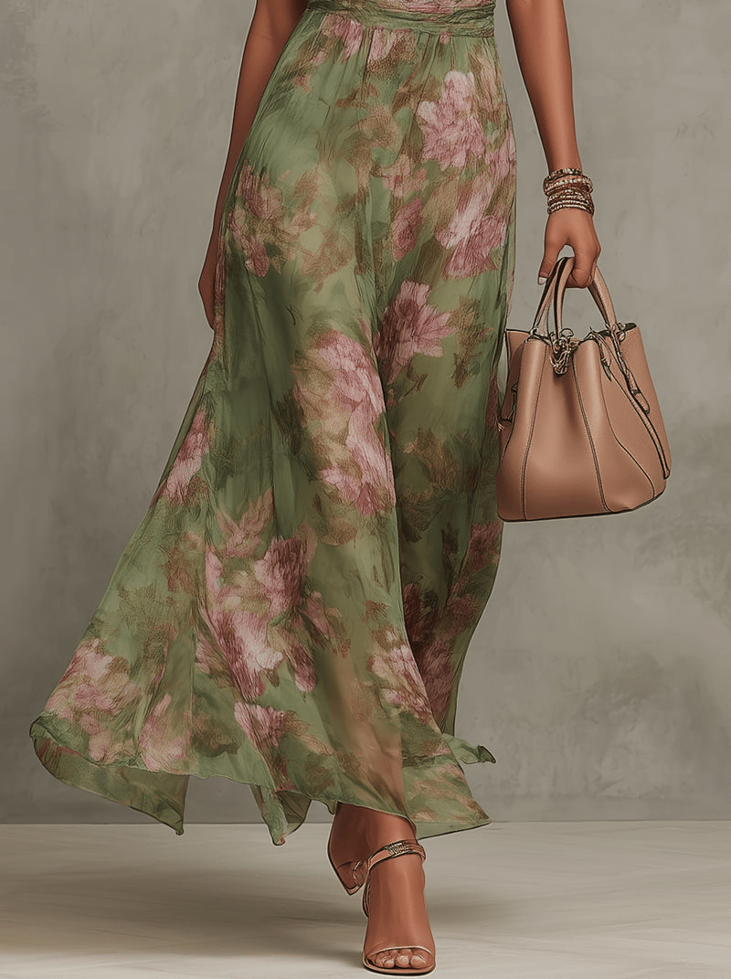 Floral Halter Maxi Dress — Breezy Summer Elegance