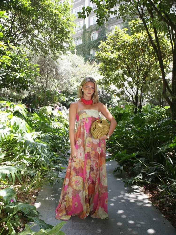 Strapless Floral Maxi Dress — Wedding Guest Style