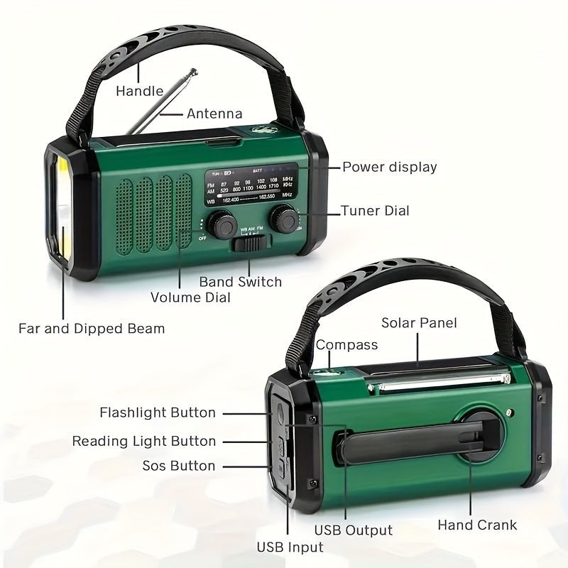 Multifunction Emergency Radio — Solar, Flashlight & USB