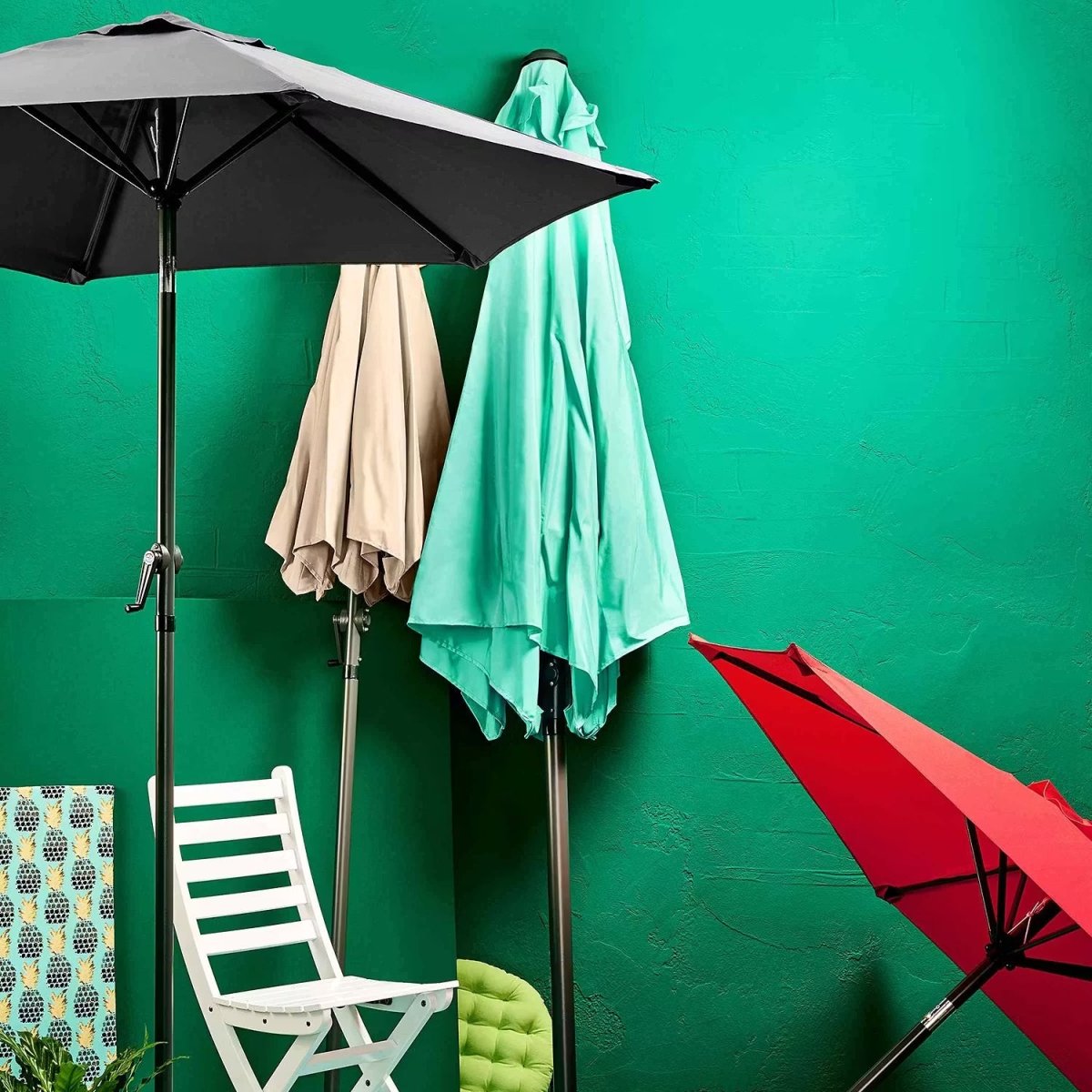 Tilting Garden Parasol — 180 cm UV Protection Umbrella