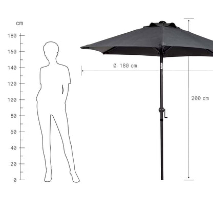 Tilting Garden Parasol — 180 cm UV Protection Umbrella