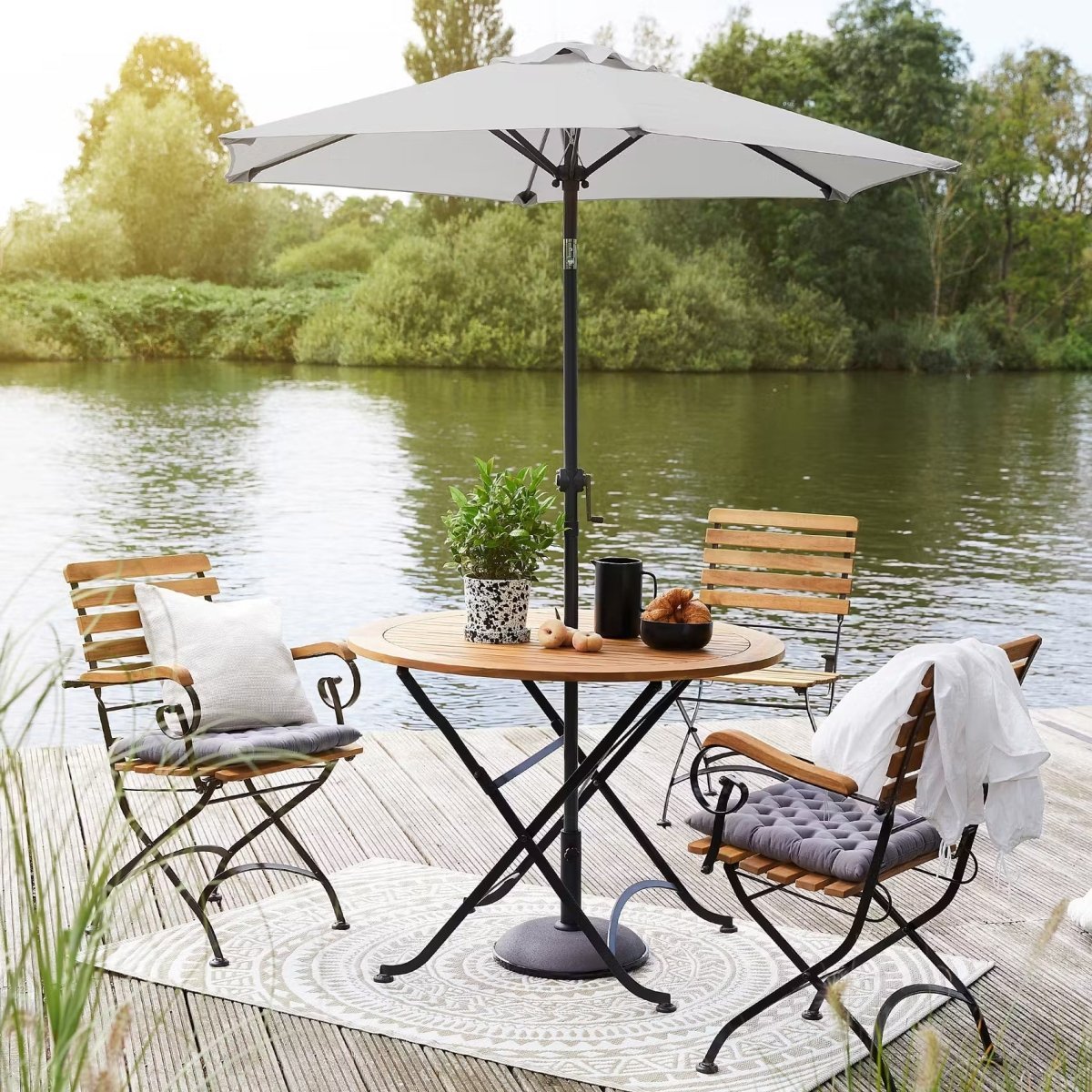Tilting Garden Parasol — 180 cm UV Protection Umbrella