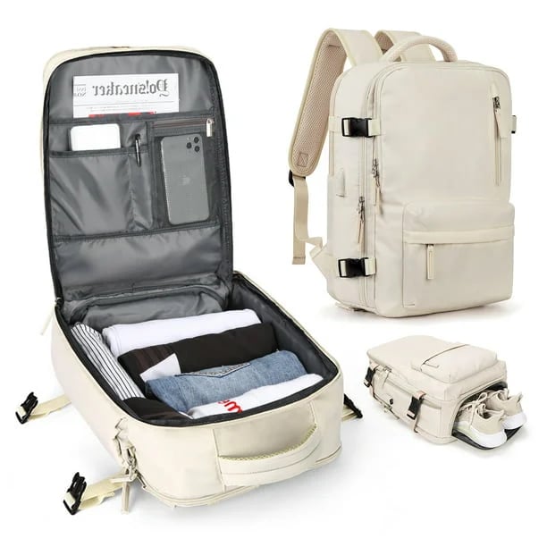 35L Women's Travel Backpack — Waterproof with USB Port
