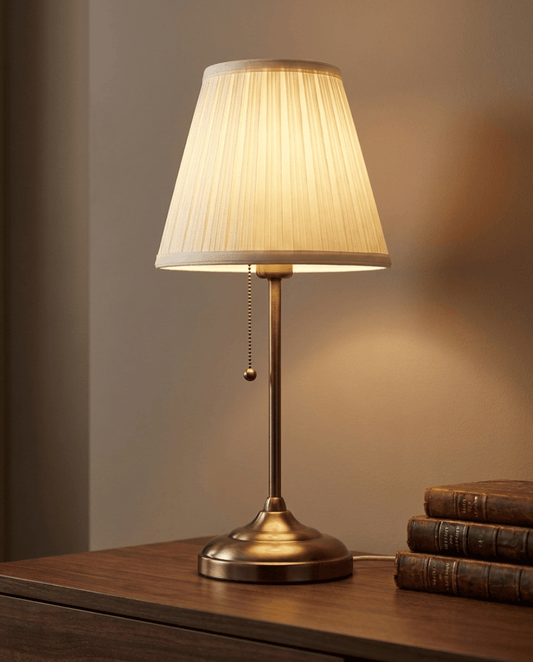 Pleated Shade Table Lamp — Natural Tone