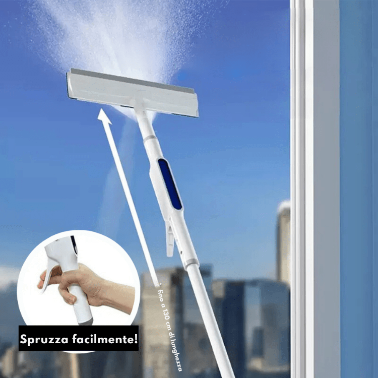 3-in-1 Window Cleaner — Telescopic Spray Squeegee