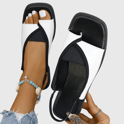 Square-Toe Orthopedic Sandals — Flat Summer Slip-Ons