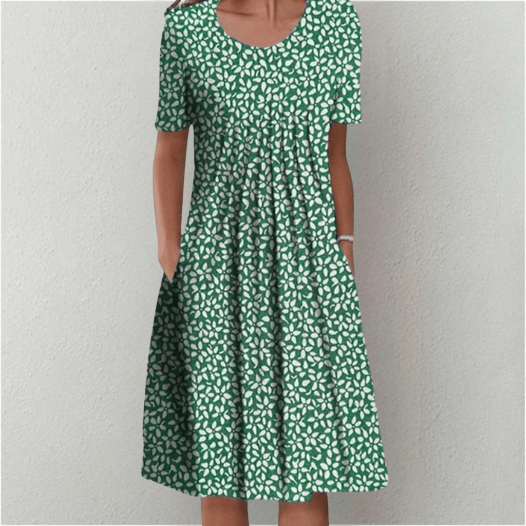 Floral Midi Dress — Casual A-Line Everyday Style