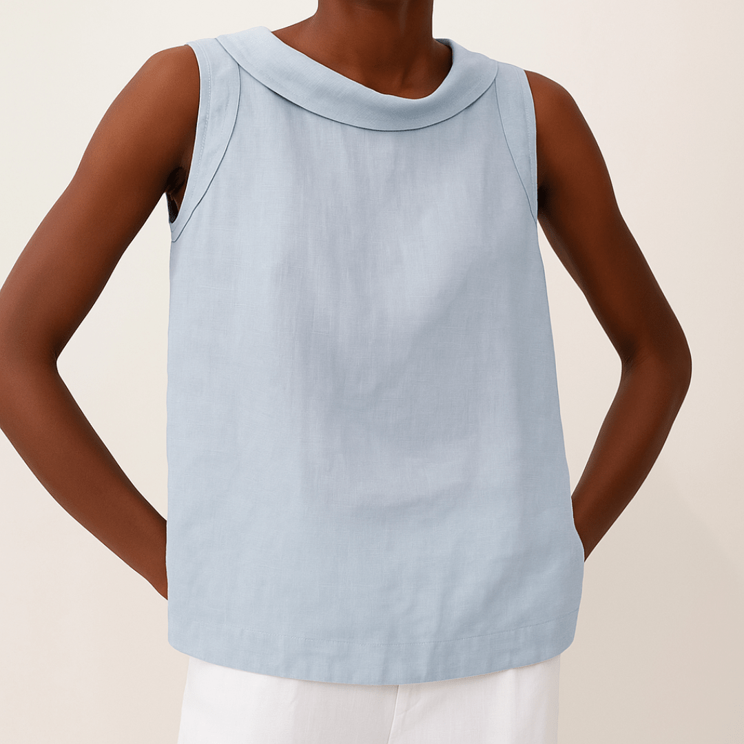 Sleeveless Roll-Neck Top — Elegant Flattering Fit
