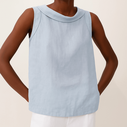 Sleeveless Roll-Neck Top — Elegant Flattering Fit