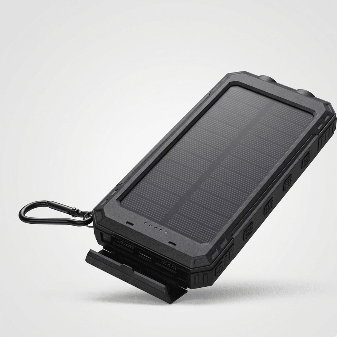Solar Power Bank 20000mAh with LED Torch & Compass