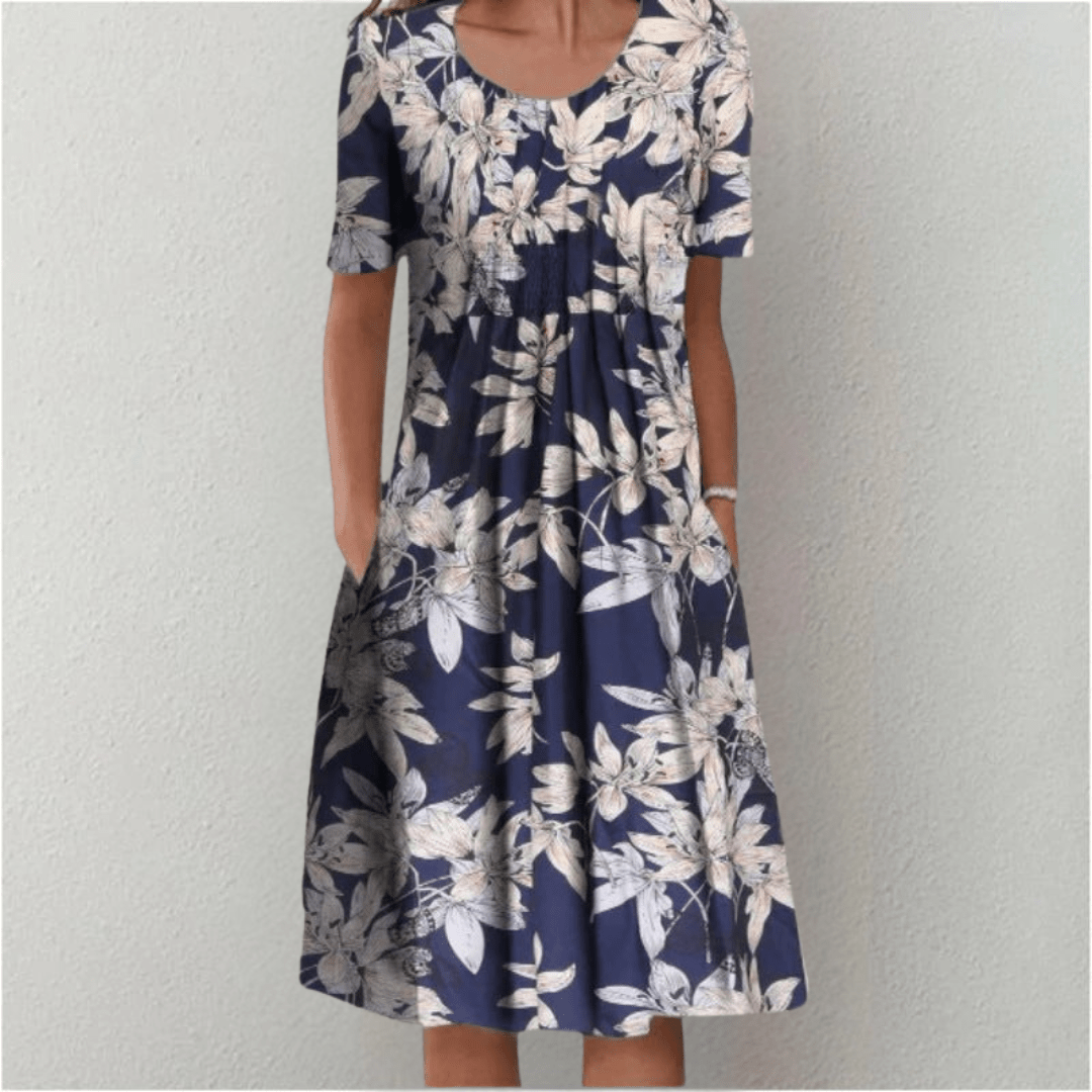 Floral Midi Dress — Casual A-Line Everyday Style