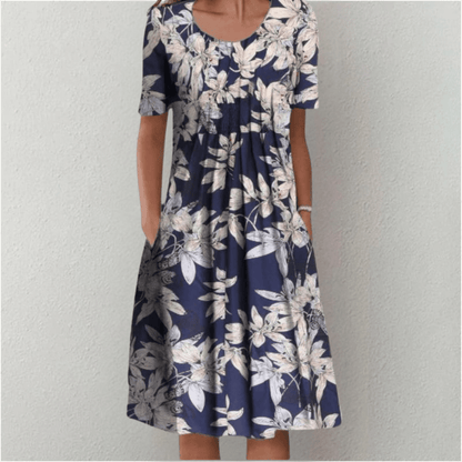 Floral Midi Dress — Casual A-Line Everyday Style