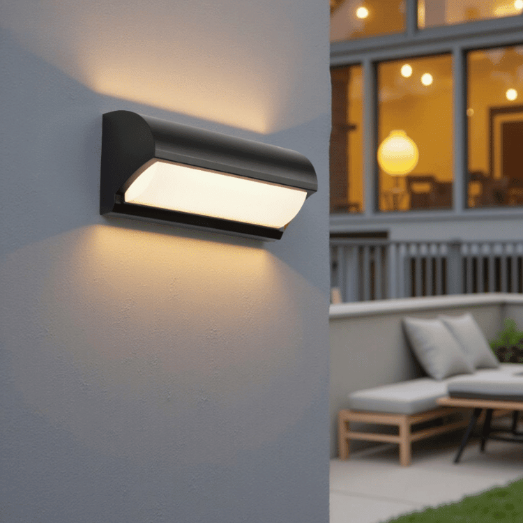 Black LED Outdoor Wall Lamp — Modern Design