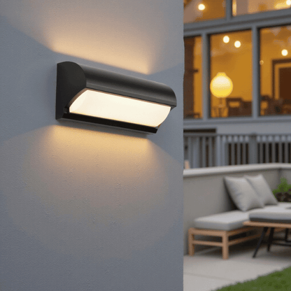 Black LED Outdoor Wall Lamp — Modern Design