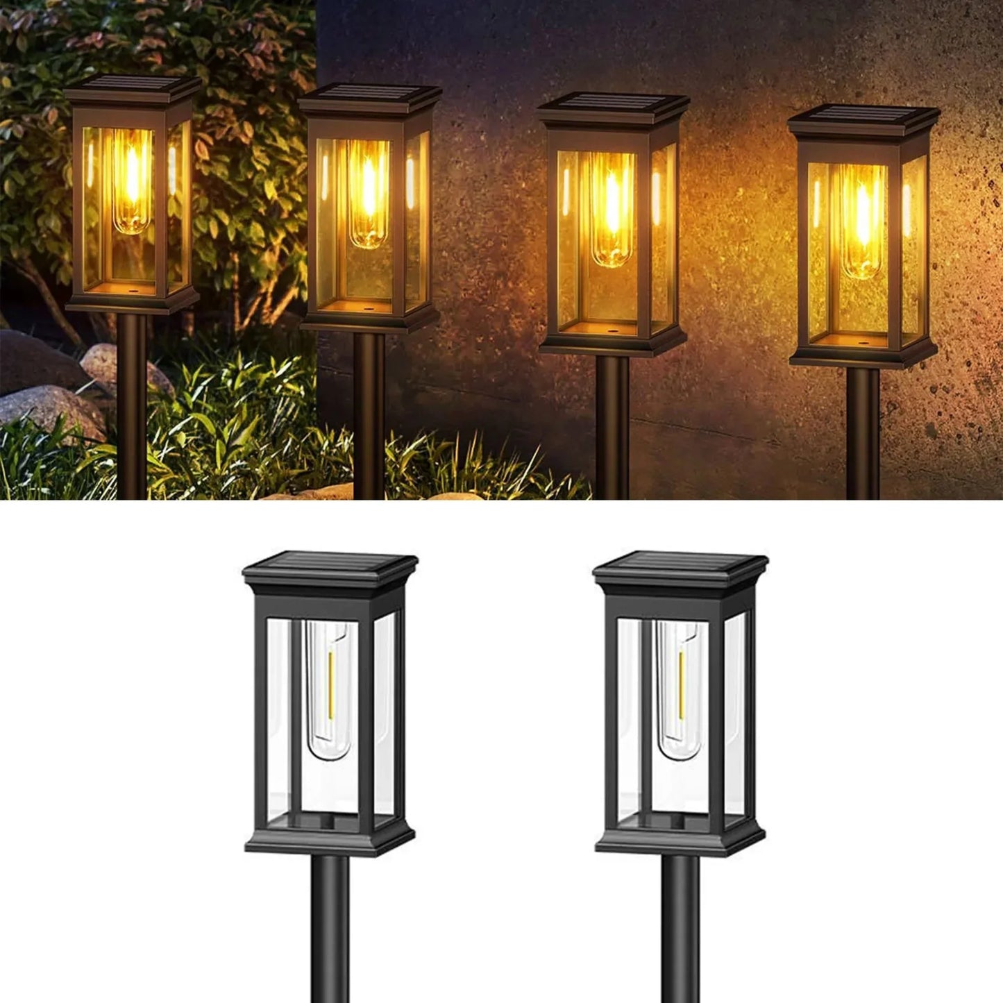 Solar Garden Lights — Warm White LED Outdoor Pathway