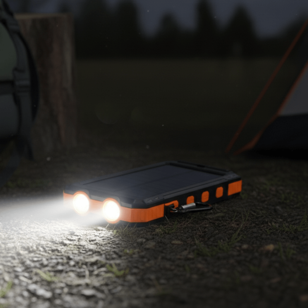 Solar Power Bank 20000mAh with LED Torch & Compass