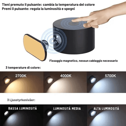 Rechargeable Scandinavian Wall Light — Warm LED