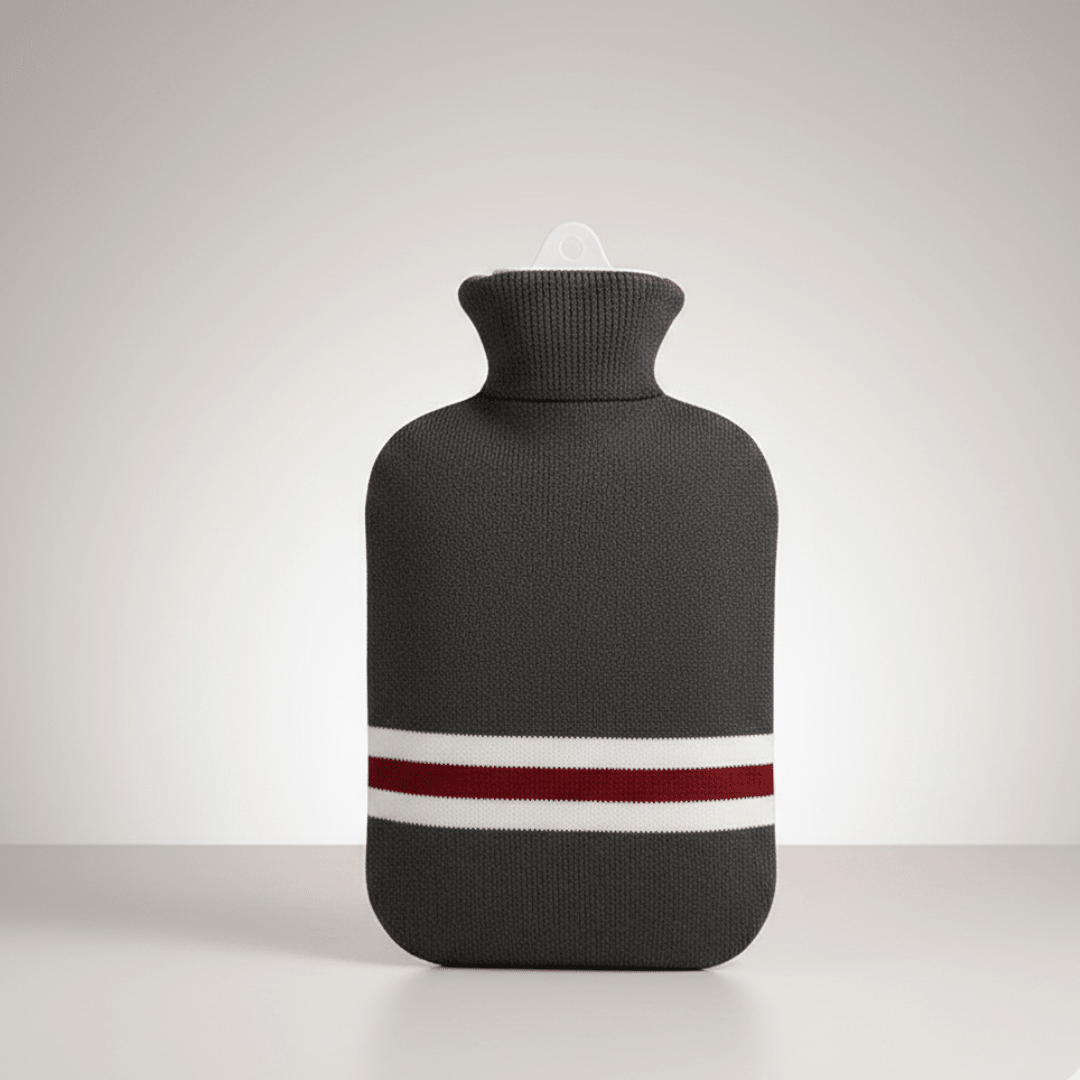 XL 2L Hot Water Bottle with Knit Cover — 8h Lasting Heat