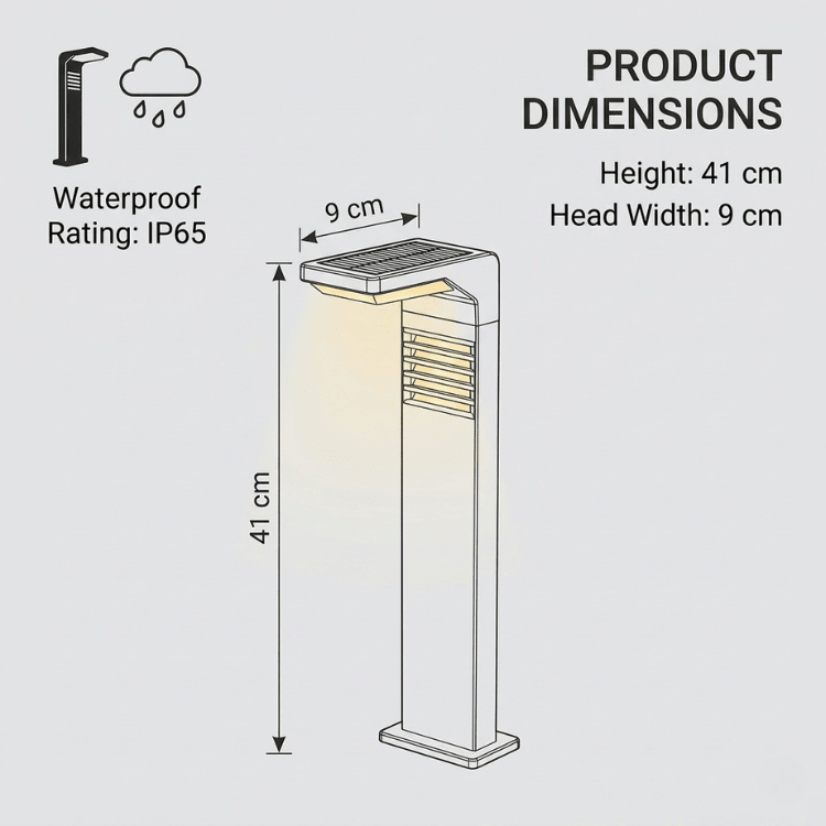 Modern Solar Garden Lamp Post — Adjustable Light