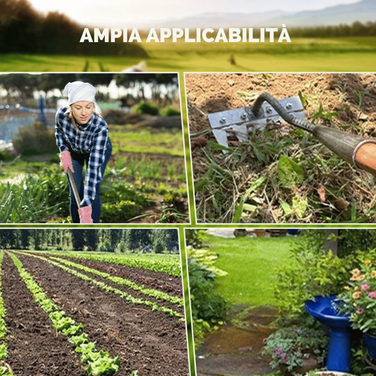 Carbon Steel Garden Rake — 5-8 Teeth Ergonomic