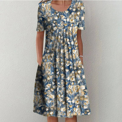 Floral Midi Dress — Casual A-Line Everyday Style