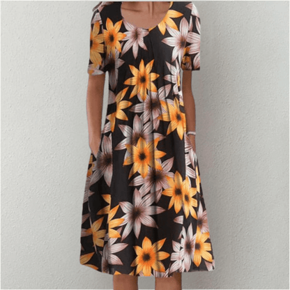 Floral Midi Dress — Casual A-Line Everyday Style