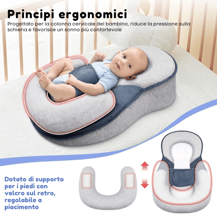 Ergonomic Baby Pillow — Safe Back-Sleep Head Support