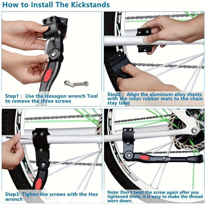 Adjustable Bike Kickstand — Stable Side Stand Support
