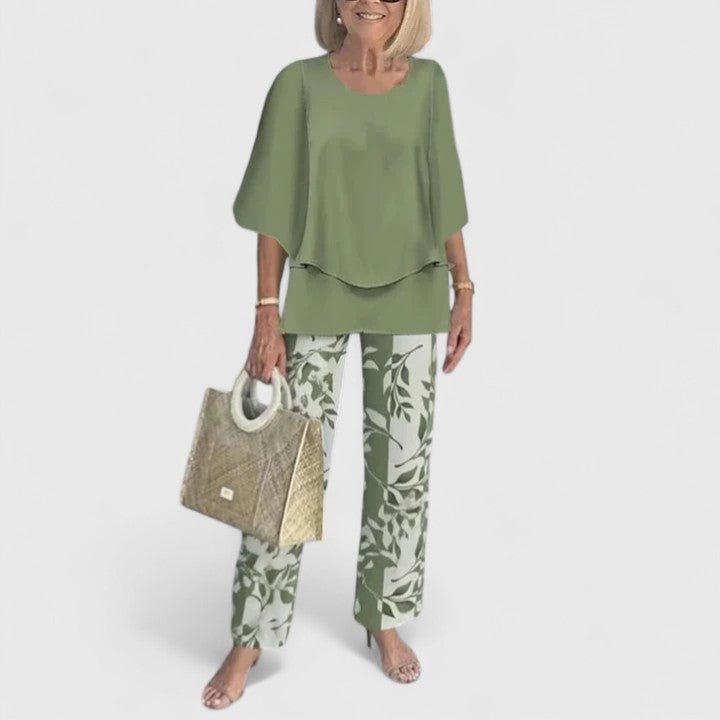 Two-Piece Outfit Set — Elegant Top and Trousers