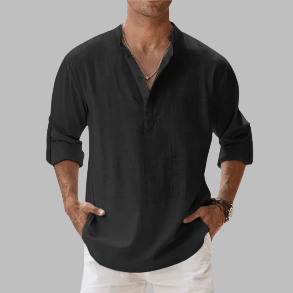 Men's Linen Shirt — Breathable Relaxed Summer Fit