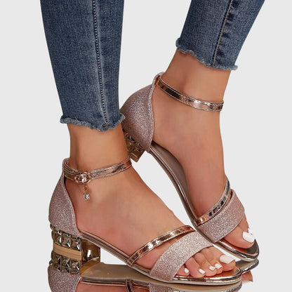 Orthopedic Heeled Sandals — Adjustable Buckle Comfort