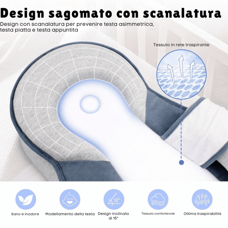 Ergonomic Baby Pillow — Safe Back-Sleep Head Support