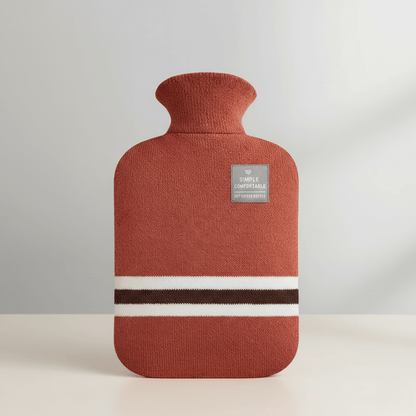 XL 2L Hot Water Bottle with Knit Cover — 8h Lasting Heat