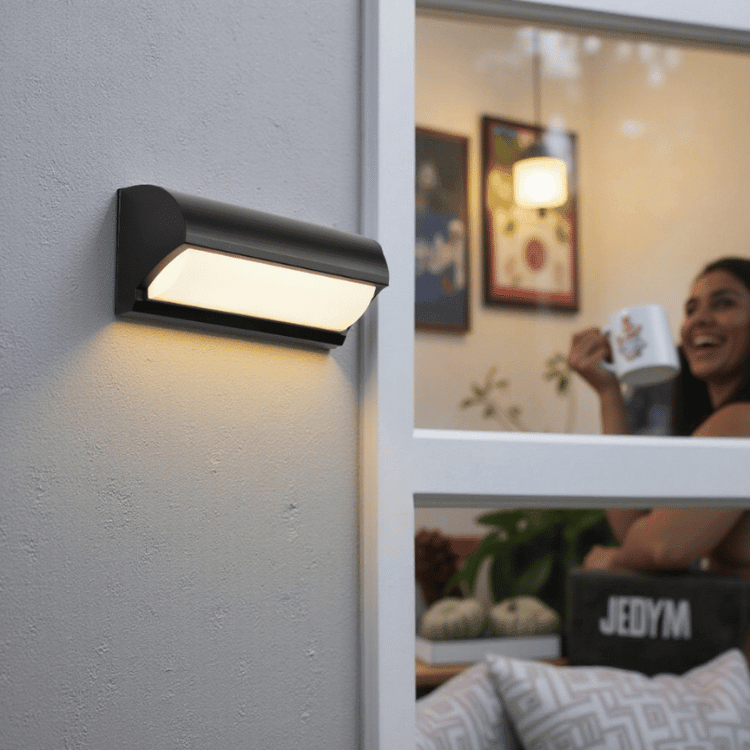 Black LED Outdoor Wall Lamp — Modern Design