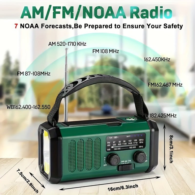 Multifunction Emergency Radio — Solar, Flashlight & USB