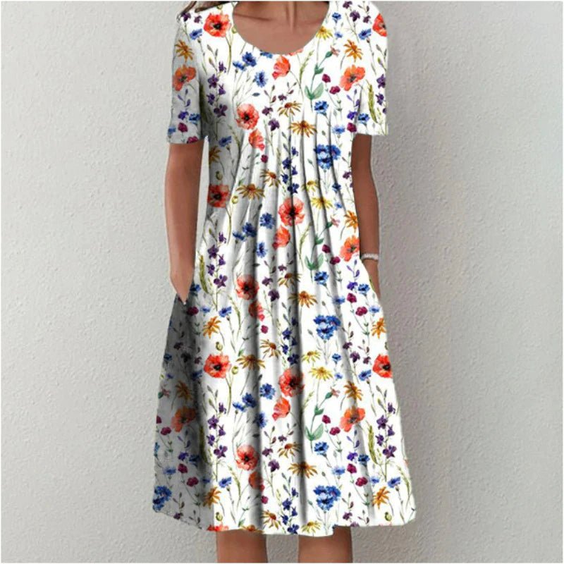 Floral Midi Dress — Casual A-Line Everyday Style