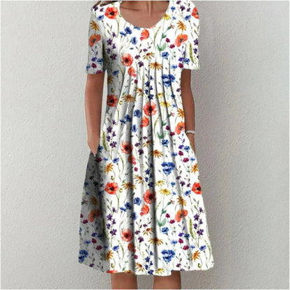 Floral Midi Dress — Casual A-Line Everyday Style