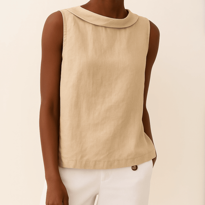 Sleeveless Roll-Neck Top — Elegant Flattering Fit