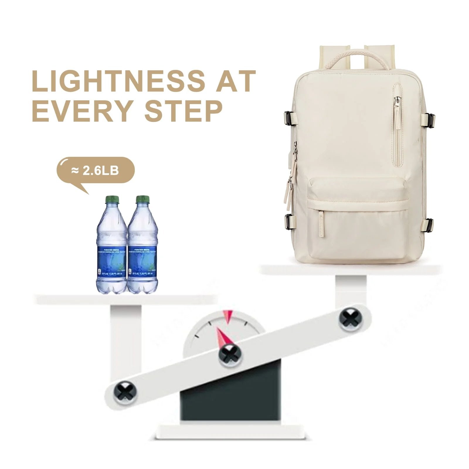 35L Women's Travel Backpack — Waterproof with USB Port