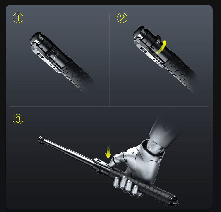 Folding Trekking Pole — Auto Pop-Up Alloy Walking Stick
